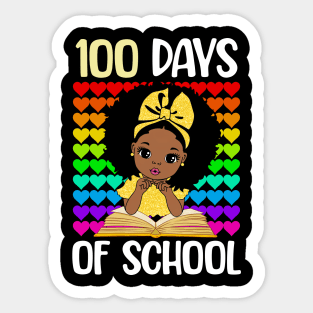 100 Days of School Melanin Girls 100th Day of School Kids Sticker